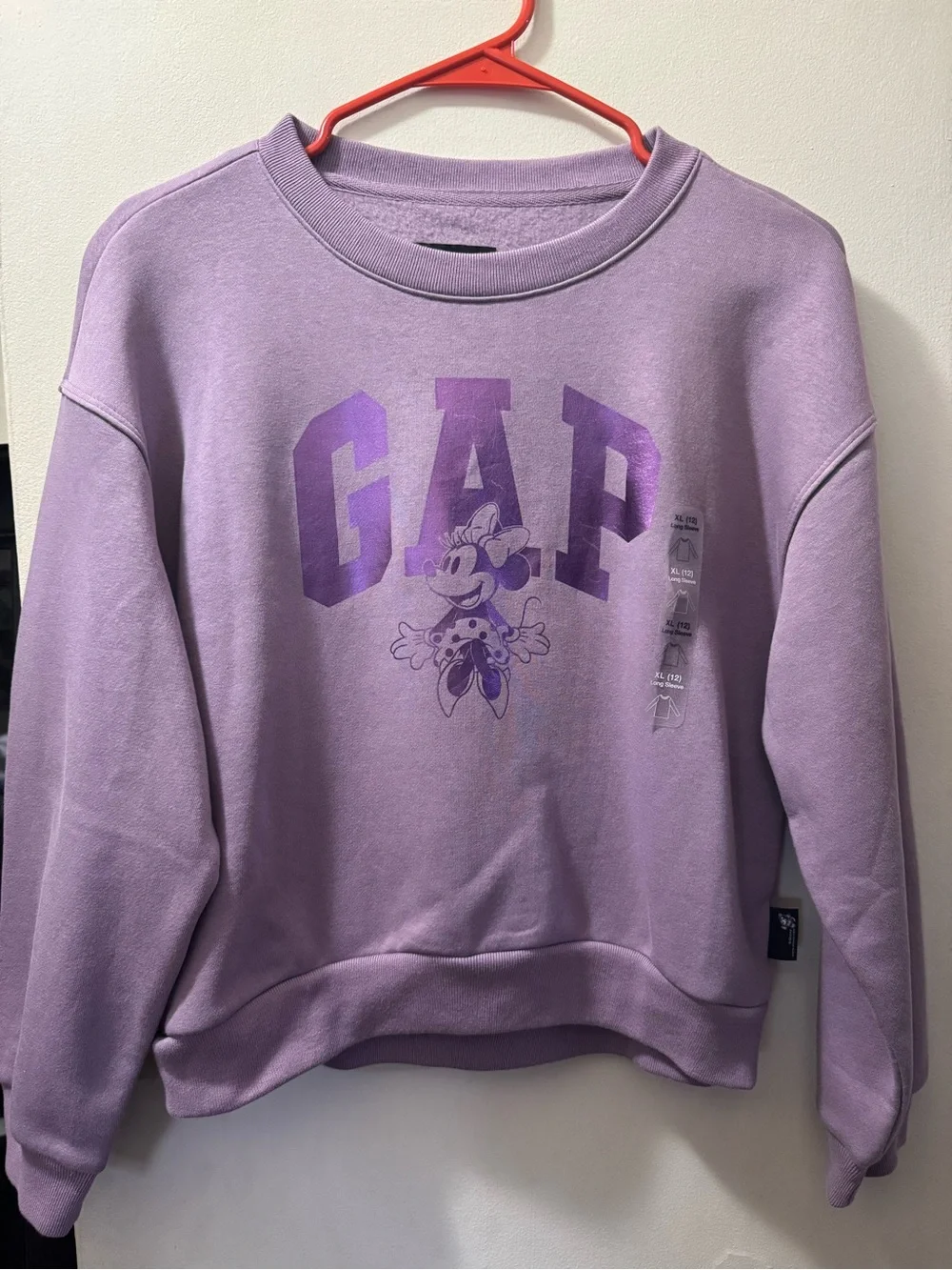GAP Lavender Crewneck with Minnie Graphic